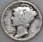 * 1925-P Mercury Dime 90% Silver, Popular Collector Coin As Shown