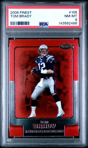 2006 TOPPS FINEST #105 TOM BRADY PSA 8