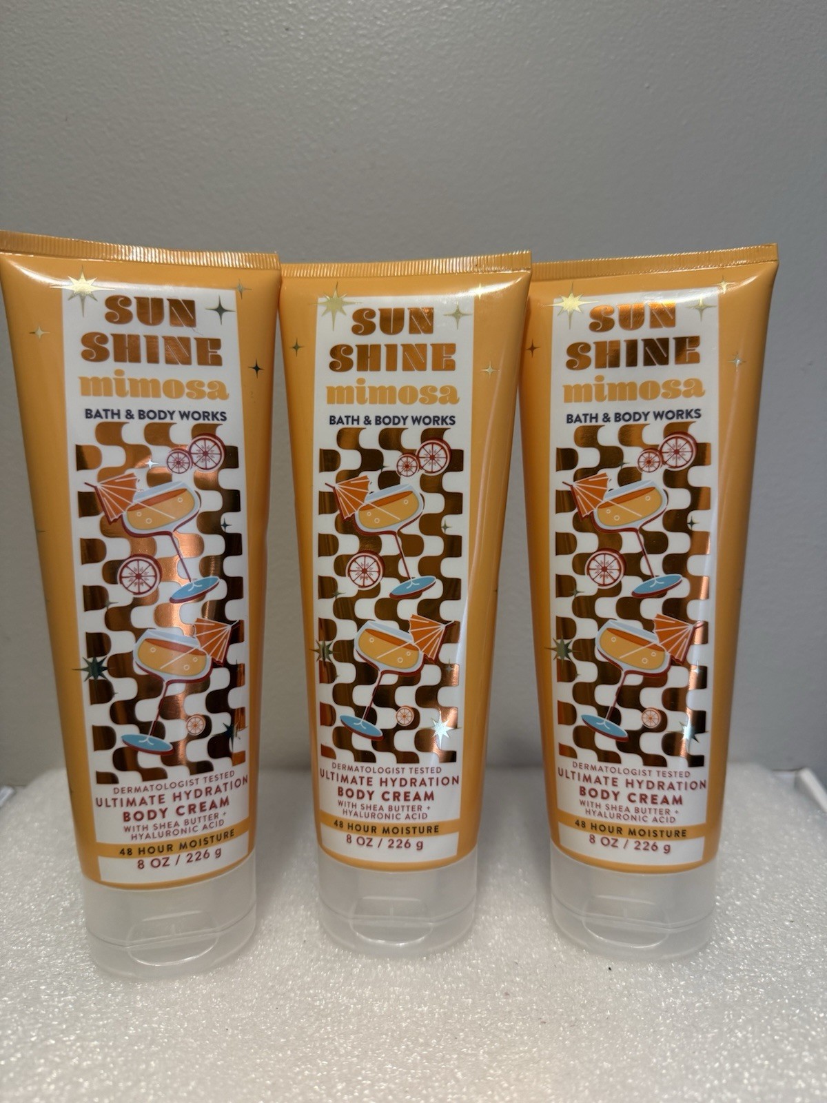 3 New SUNSHINE MIMOSA BATH & BODY WORKS BODY CREAM LOTION