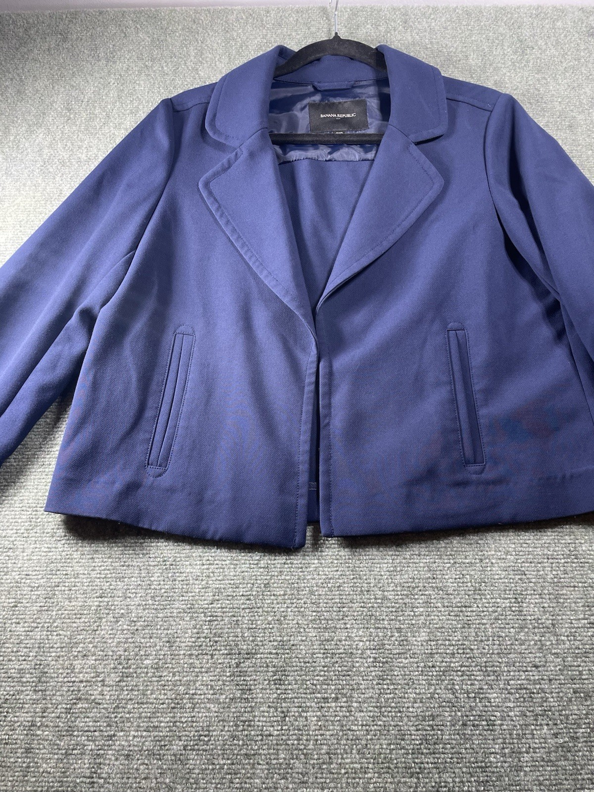 Banana Republic Petite M Blue Notch Lapel Blazer Suit Jacket for Women