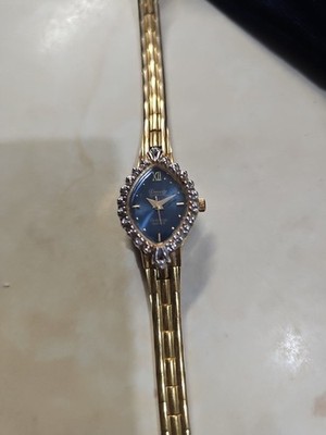 Vintage Deauville Diamond & Sapphire Accented Bezel Dainty Cocktail Watch SOLD] Dufonte by Lucien Piccard Diamond & Sapphire Gold  main image 4
