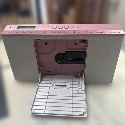 CD Player Sony ZS-E80 AM FM Radio Boombox Pink Slim Language