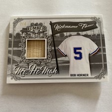 Bob Horner 2021 Leaf Lumber Nickname Fame Bat Relic 2/4 Braves Game Used