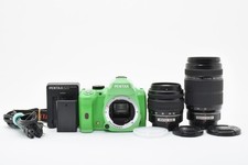 "10870 shots" PENTAX K-r 12.4MP Digital SLR Camera Green Body w/Two Lens Set