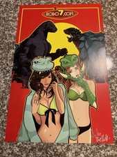 Poster firmato 11x17 John Bellotti, Godzilla Vs. Gamera.  Robo7.com