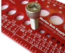 Screw Bolt Nut Thread Measure Gauge Size Checker (Standard & Metric) Color: Red