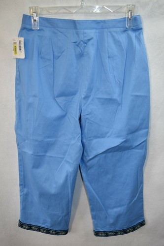 Pantalones para mujer Liz Claiborne Capri azul talla 16 recortados vintage - Imagen 2 de 6