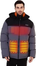 Heated Jacket With 7.4V Battery, coat Detachable Hood Waterproof Winter Jacket S