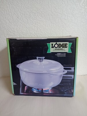 Lid Lodge Oyster White Dutch Oven Lodge Porcelain Enamel Cast-Iron