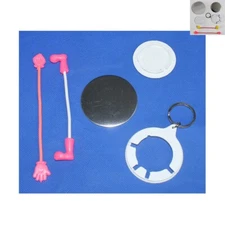 44mm Cartoon Key Chain Button Parts 100 Sets/Pack Badge Button DIY Parts