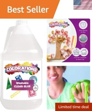 Large 1 Gallon Clear Glue - Safe, Washable Adhesive for Home & Office Crafts