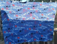Valentine's Day I Love You Plush Fleece Throw GIFT Blanket Heart Love 45" x 55"