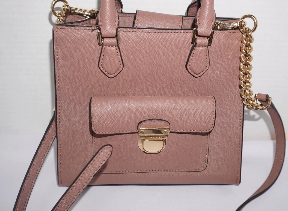 Michael Kors Bridgette Medium Tote Dusty  Rose Leather Satchel Crossbody Bag - Image 3 of 4
