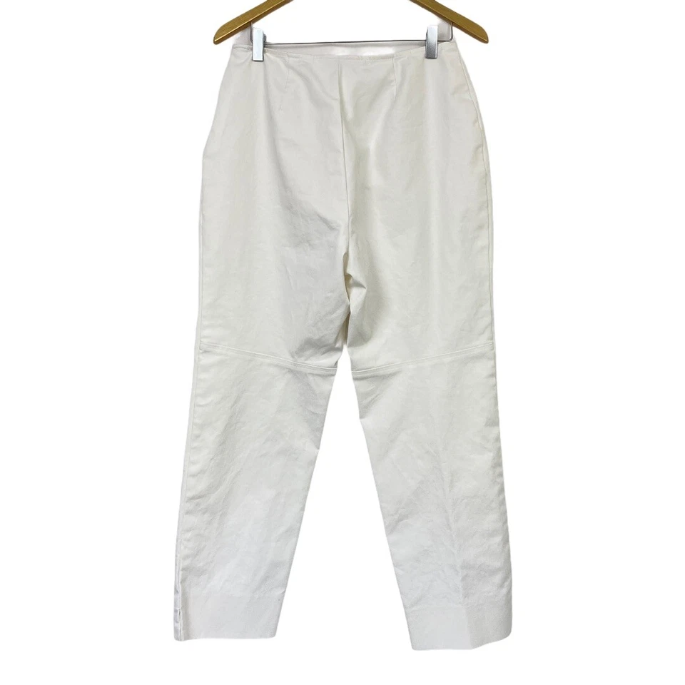Pantalones Worth 16 30x27,5 blancos elásticos hasta el tobillo cremallera lateral frente plano para mujer Foto 2 de 4