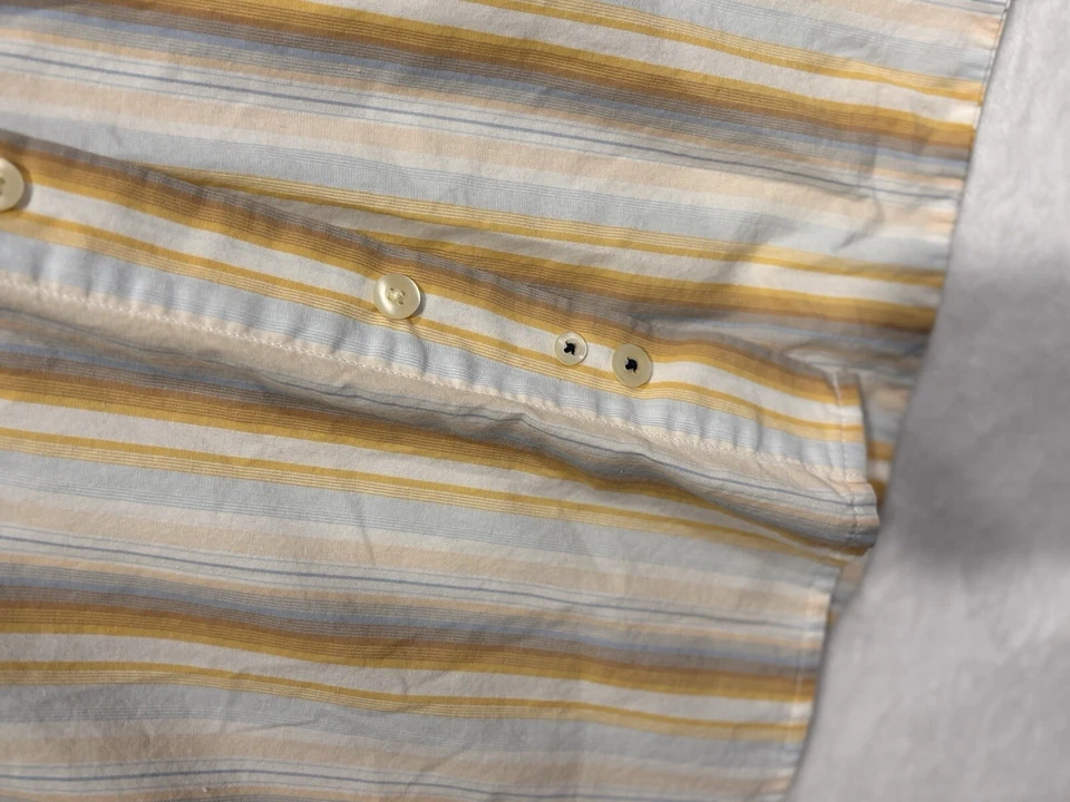 Camisa de vestir clásica de algodón a rayas grande GAP para hombre, amarilla/azul/blanca 470GW5H923 Foto 4 de 4