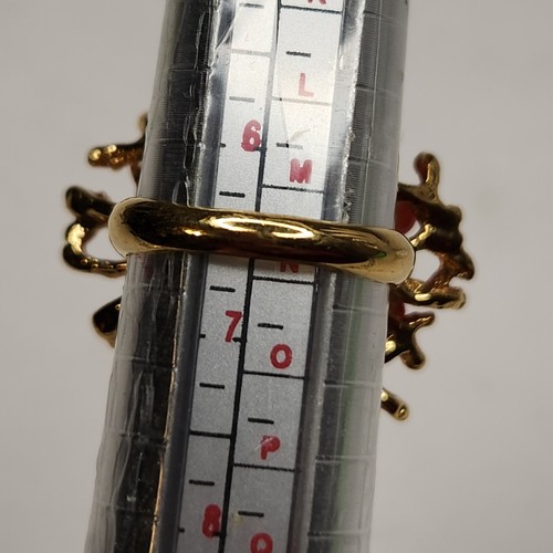 j. crew faux coral goldtone 3 demensional cocktail statement ring sz 6.5 coastal - 第 5/6 張圖片