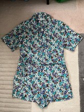 Zara Milticolored Romper With Pockets And Belt Soze Small