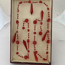 Pottery Barn Garland 60" Chandelier Glass Red Christmas
