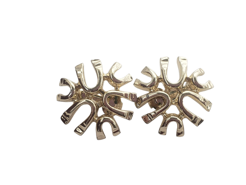 Vintage 1972 Sarah Coventry "Sea Sprite" Gold Tone Clip Earrings - Picture 3 of 4