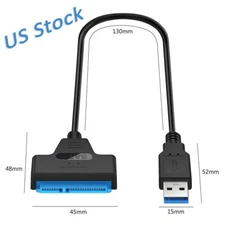 USB 3.0 To 2.5" SATA III Hard Drive Adapter Cable-SATA To USB Converter-Black LD