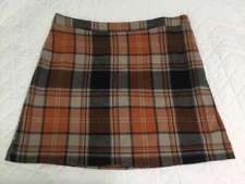 NWT Marley Lilly Plaid Cotton Skirt Size XL Elastic waist