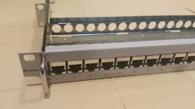 16 Port Ackermann Cat5e Patch Panel 19'' 1U Rack Mount