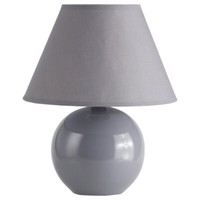 Brilliant Primo Schreib Nacht Tisch Lese Lampe Leuchte Keramik Stoff E14 Grau