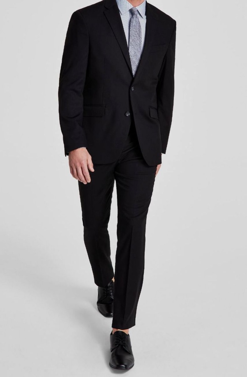 macys dress pants Nautica Mens Modern Fit 40 / 30 Black Solid Stretch, Men's Zip fly with button closure Women's Dress Pants & Trousers