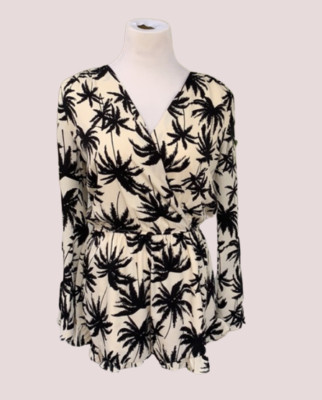 Surf Gypsy Palm Tree Strampler Ivory/Black UK S LN122 OO 05