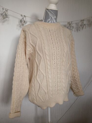 Blarney Woollen Mills Aran Sweater 100% Wool - Size Small - Fit UK 10/12 Unisex - Picture 1 of 6