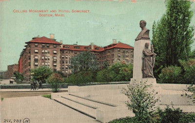 Postcard Collins Monument and Hotel Sommerset Boston Massachusetts  NH1