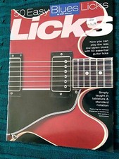 50 EASY BLUES LICKS, BY ALAN WARNER- LIKE NEW- FREE SHIPPING