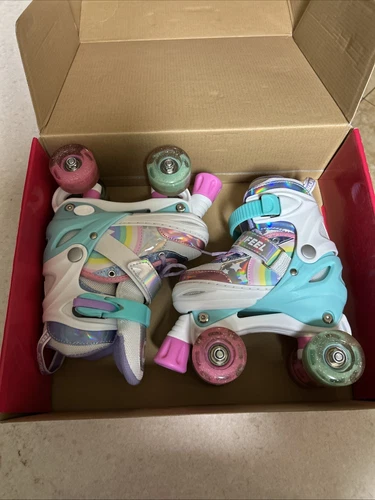 SULIFEEL Rainbow Unicorn Size Small Adjustable Roller Skates 9 - 12 Girls NIB