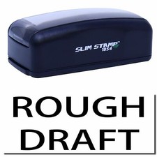 Large Pre-Inked Rough Draft Stamp Size 1-13/16" Tall x 2-1/2" Wide