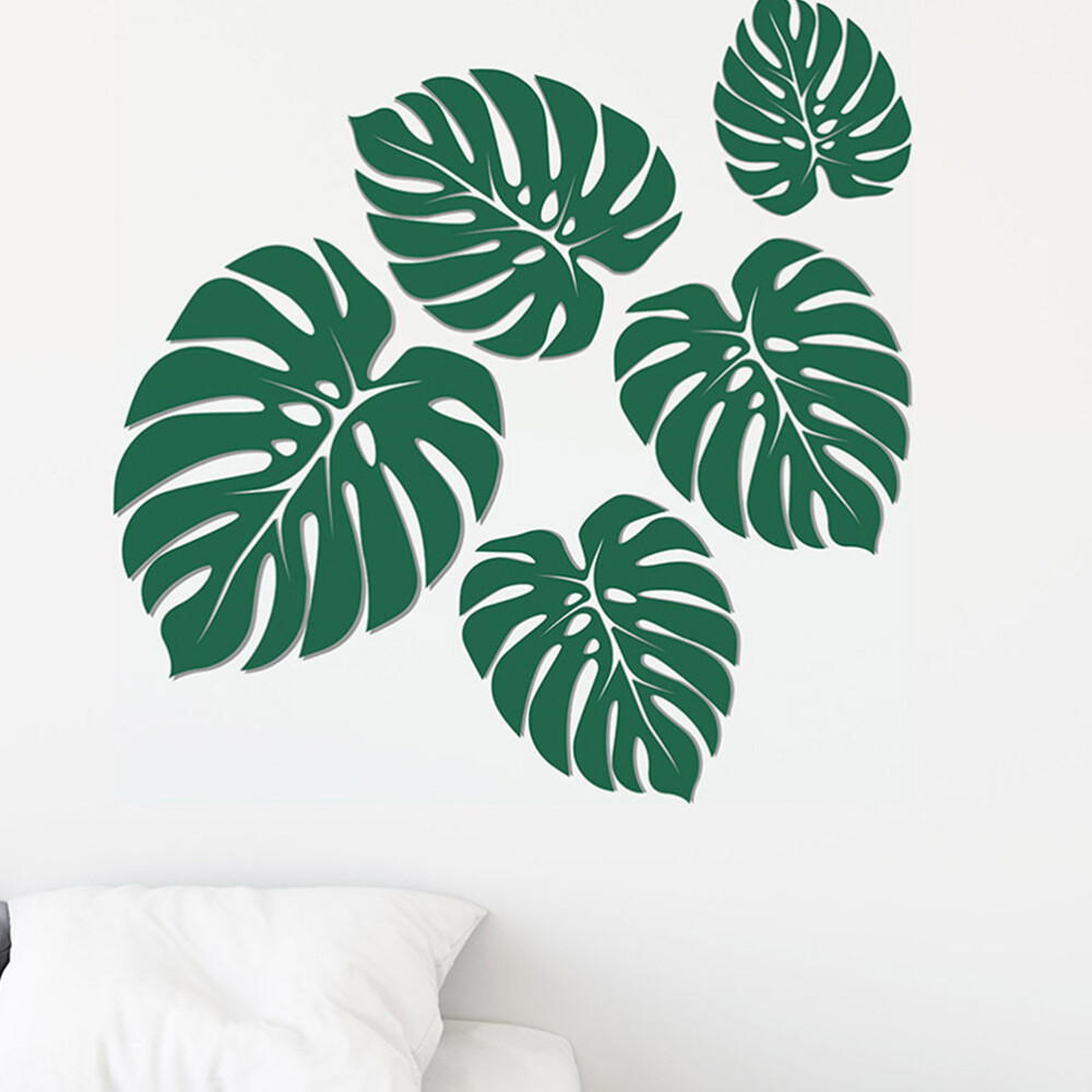 Green Tropical Leaves Removable Wallpaper Decal for Entryway eBay