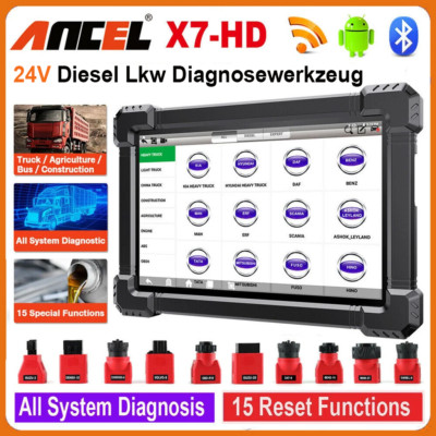 ANCEL X7 HD 24V Diesel LKW Trucks Profi Diagnosegerät OBD2 Scanner Für Iveco MAN