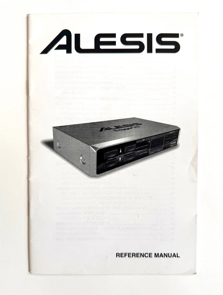 Alesis Trigger iO MIDI USB Interface Owner's Manual Reference Quick Start - Image 3 of 4