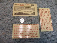 Champ decals HO Alphabet Numerals L-128  Express red 5/32" J10