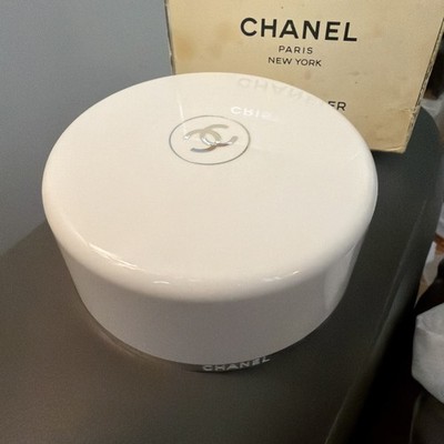CHANEL Cristalle Bath Powder with Puff for Dusting Screen Vintage Rare Box