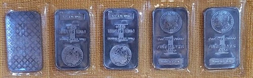 1 oz silver bullion lot of 5