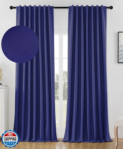 Joydeco Linen Blackout Curtains for Bedroom 84 Inches Long Back Tab/Rod Pocke - 第 1/5 張圖片