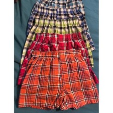 wonder nation Plaid Cotton Shorts - Orange, Red, Green, Blue