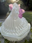 Vintage Style White Hen on Nest Covered Dish  Milk Glass Chicken Candy Dish