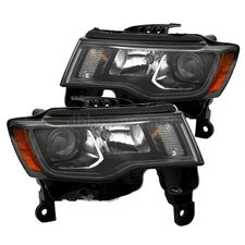 Headlights Left Right For 2017-2021 Jeep Grand Cherokee Halogen W/bulbs Pair