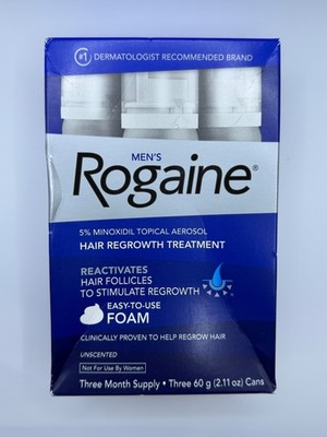 Men s Rogaine 5% Minoxidil Foam Hair Regrowth Treatment 3 Cans 60g