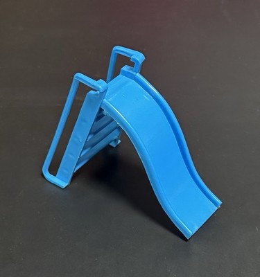 VINTAGE Doll Baby PLASTIC Playground MINI Blue Plastic Toy SLIDE EVC 4 x4 