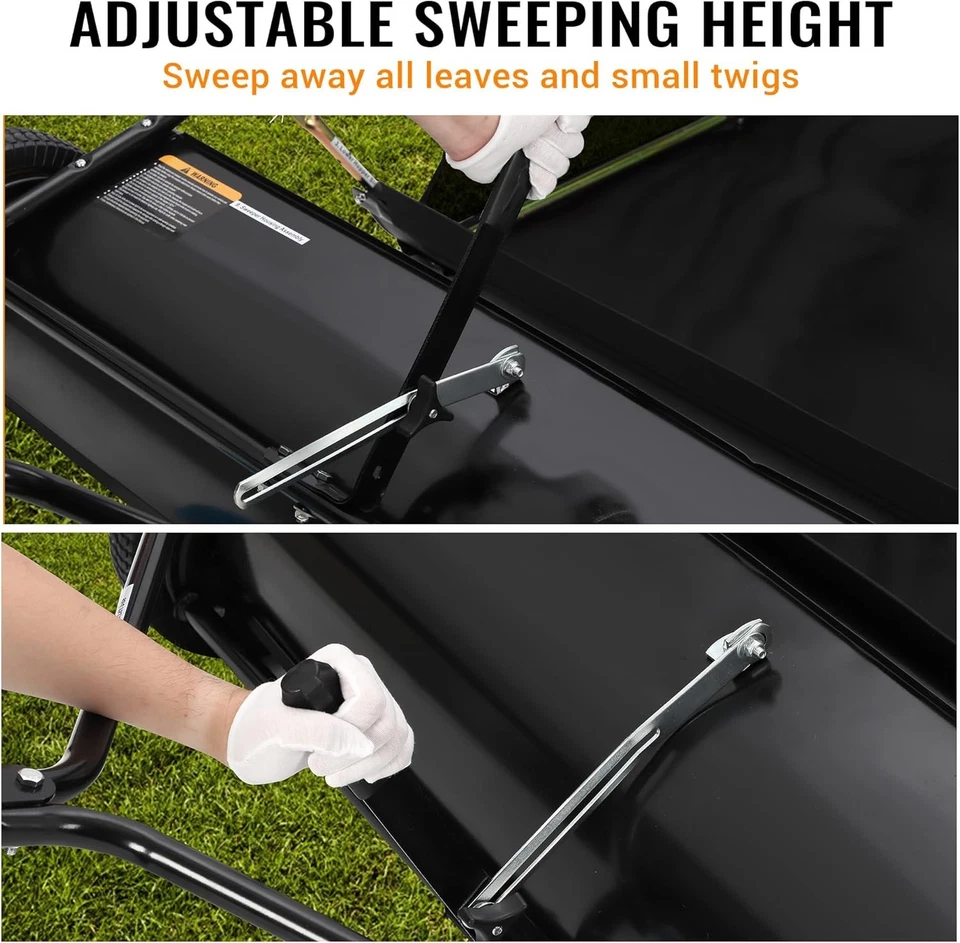 Barredora de hojas de remolque de 42-52 pulgadas, grande 21-27 pies cúbicos Tolva, limpieza de césped de patio Foto 4 de 4