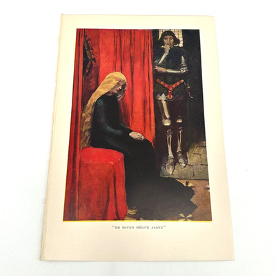 Medieval Romance Art Print He Found Melite Alone Color Plate 8.5x5.5