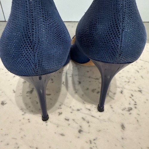 Jimmy Choo Allure Navy Blue Textured Pumps 37.5 - Bild 6 von 8