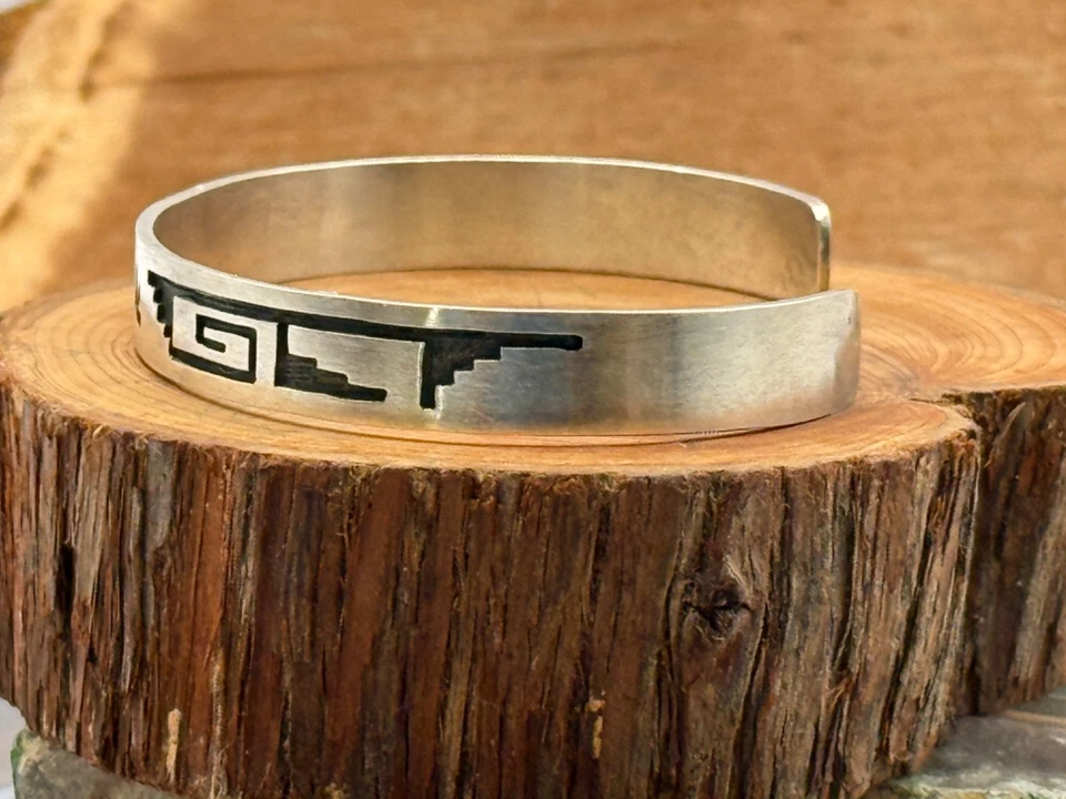Vintage Navajo Sterling Silver Kokopelli Overlay Cuff Bracelet--TB583.25 - Image 3 of 4